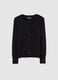Black crew neck cardigan, regular fit in jersey knit_4