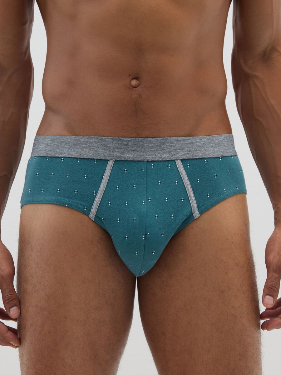 Multipack di cinque slip in cotone elasticizzato multicolor_1