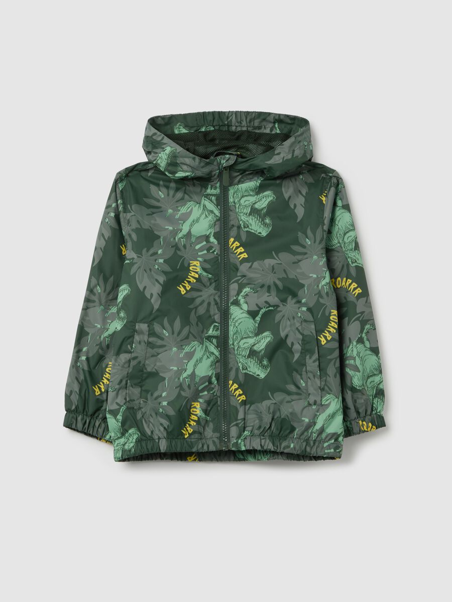 Waterproof jacket with hood and print_0
