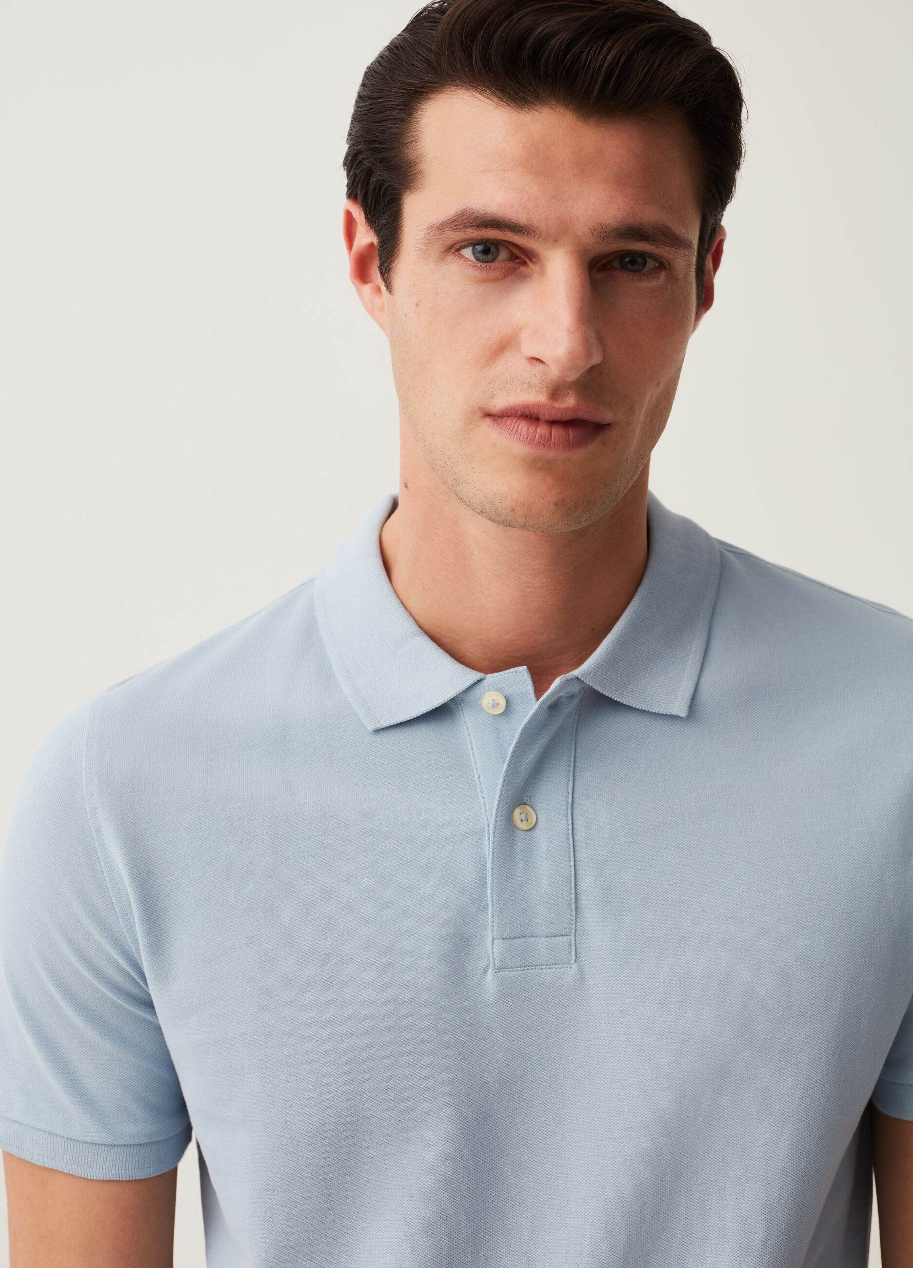 Organic cotton pique polo shirt