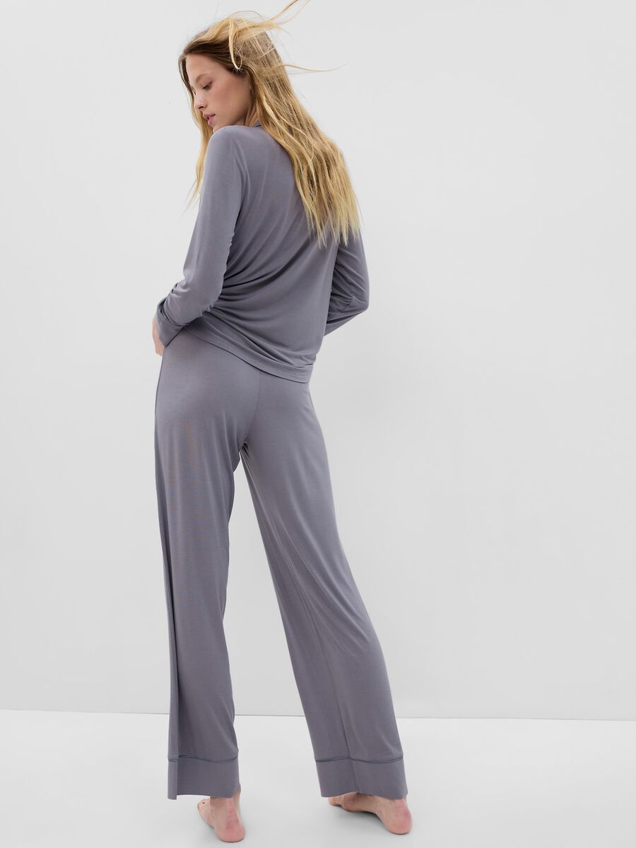 Full-length pyjama bottoms with contrasting piping_1