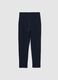 Girls' blue slim fit cotton blend trousers_1