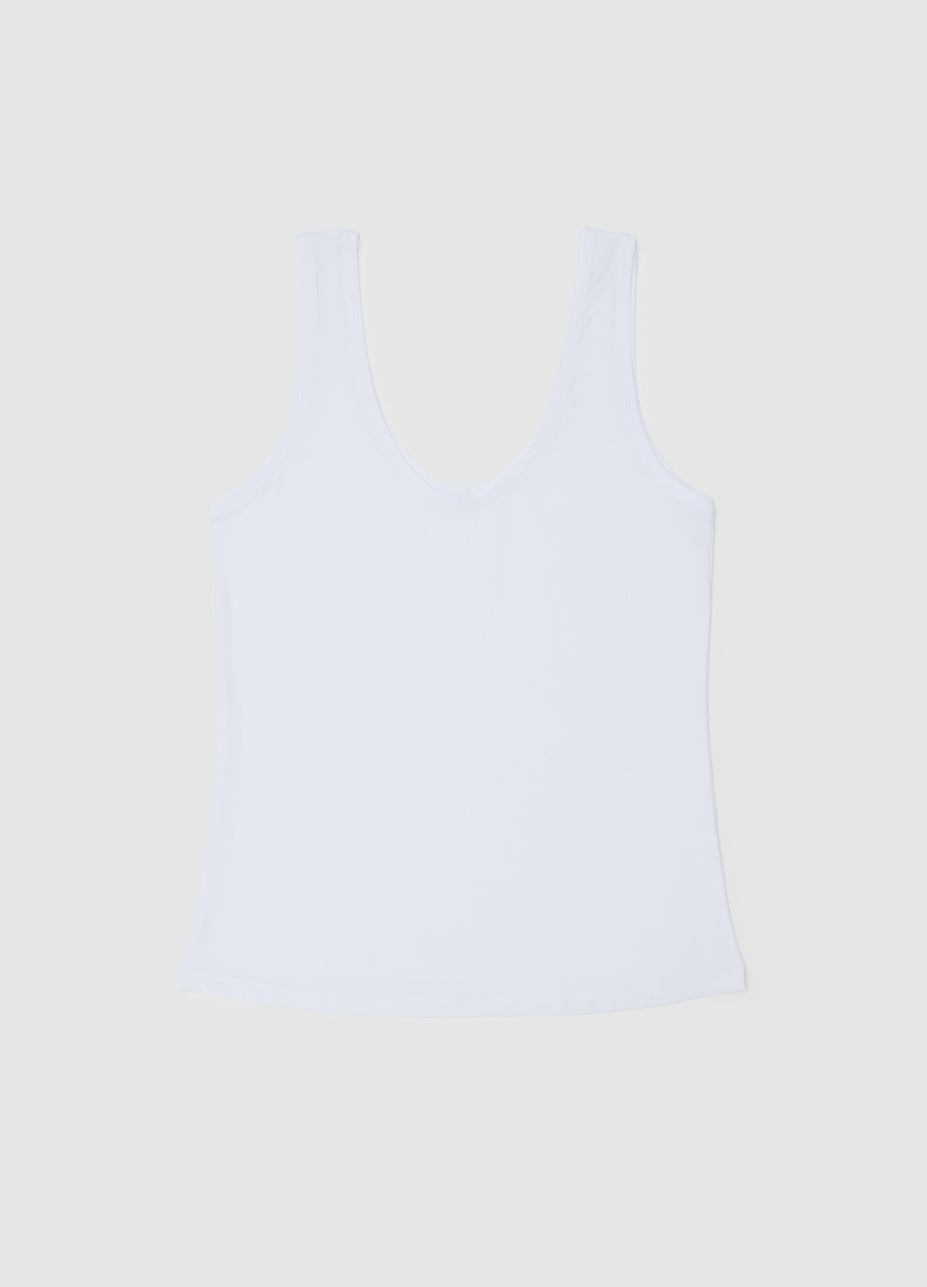 White Regular Fit Tank Top