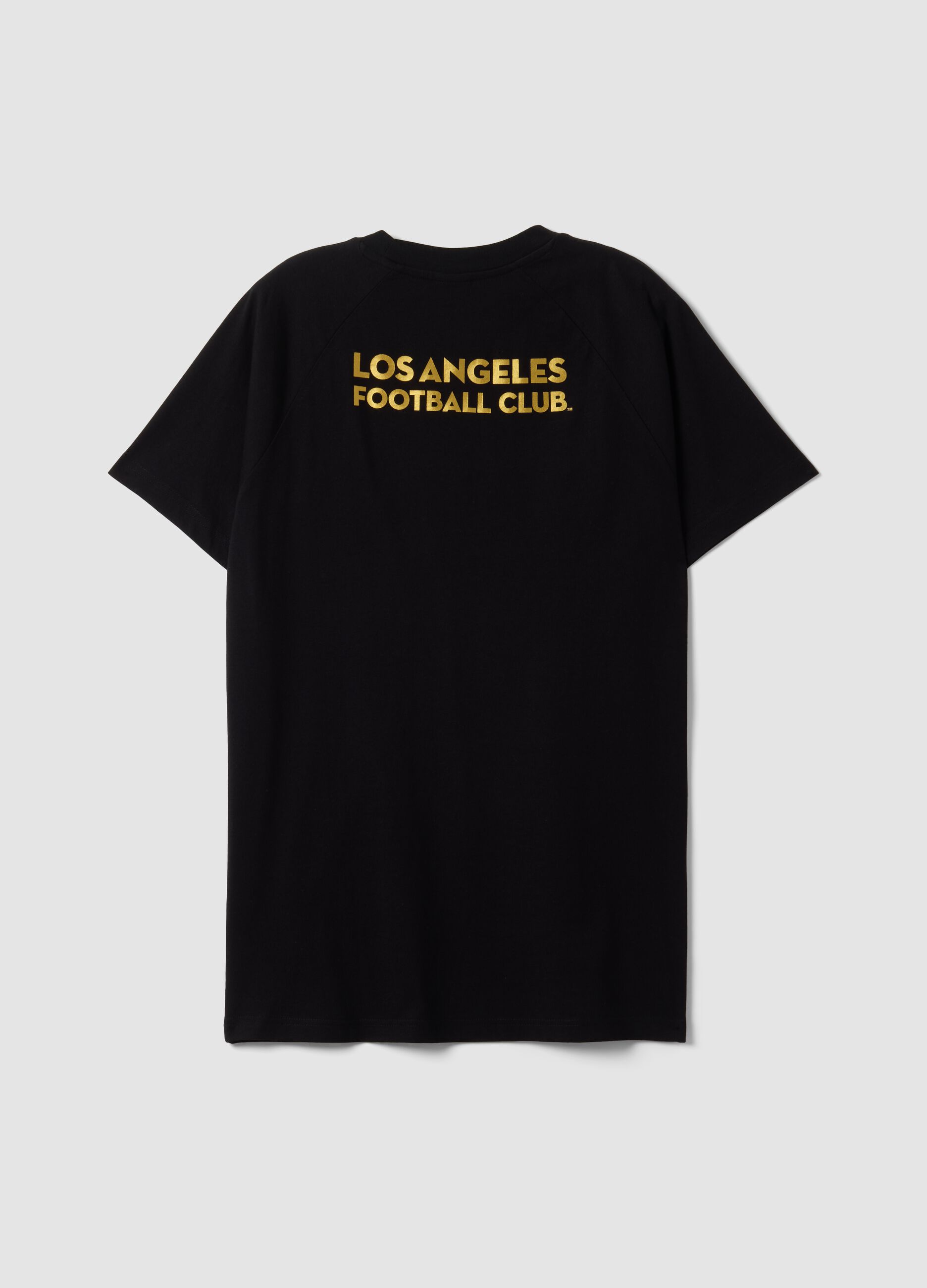 Black pure cotton T-shirt with Los Angeles FC print