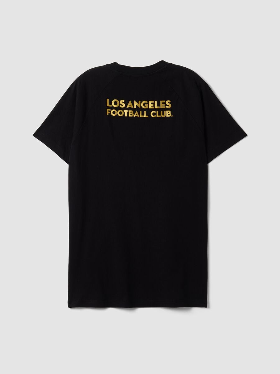 Black pure cotton T-shirt with Los Angeles FC print_6