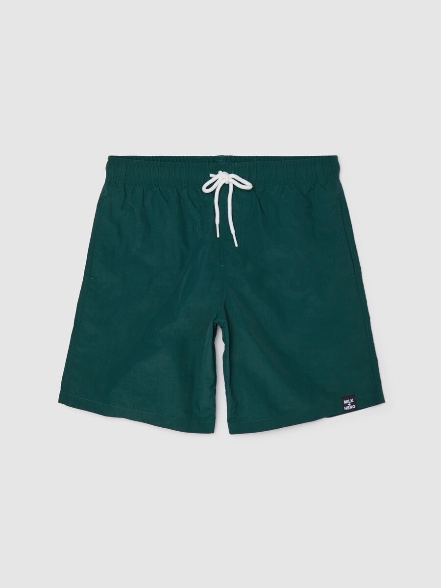 Boxer da uomo verde regular fit con elastico e coulisse_4
