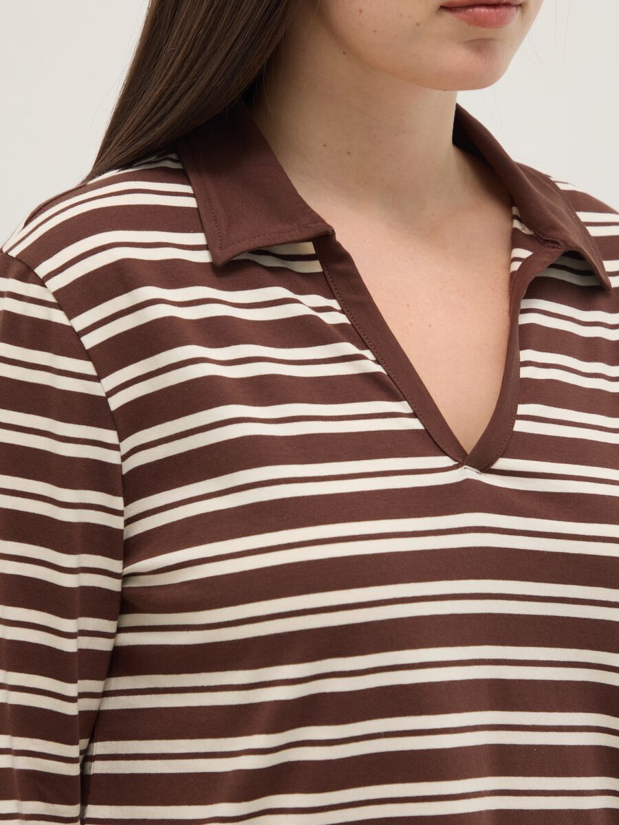 Multicolour Striped Stretch Cotton Polo Regular Fit_3