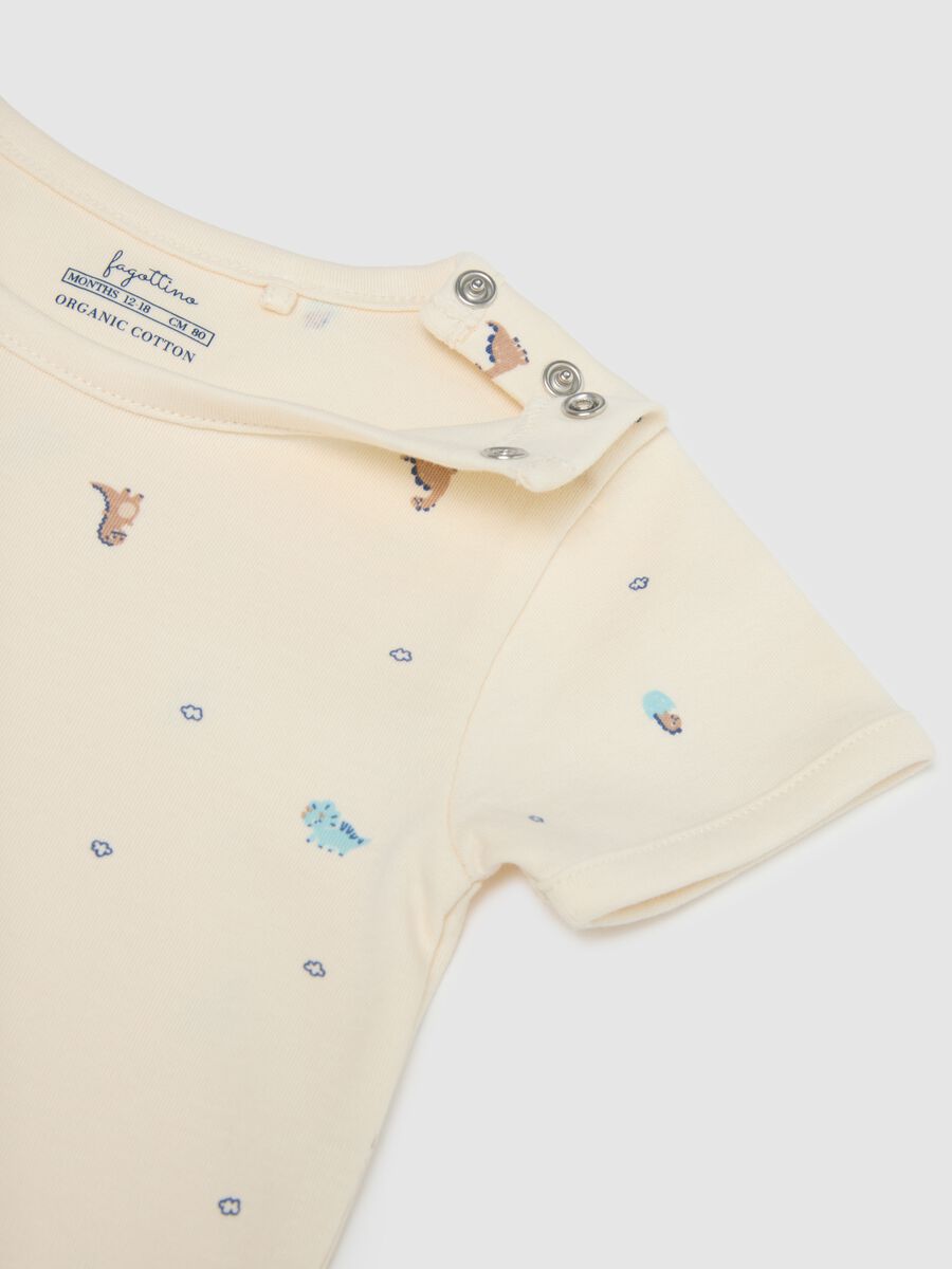 Multicolour short-sleeve bodysuit tripack for infants in pure cotton_3