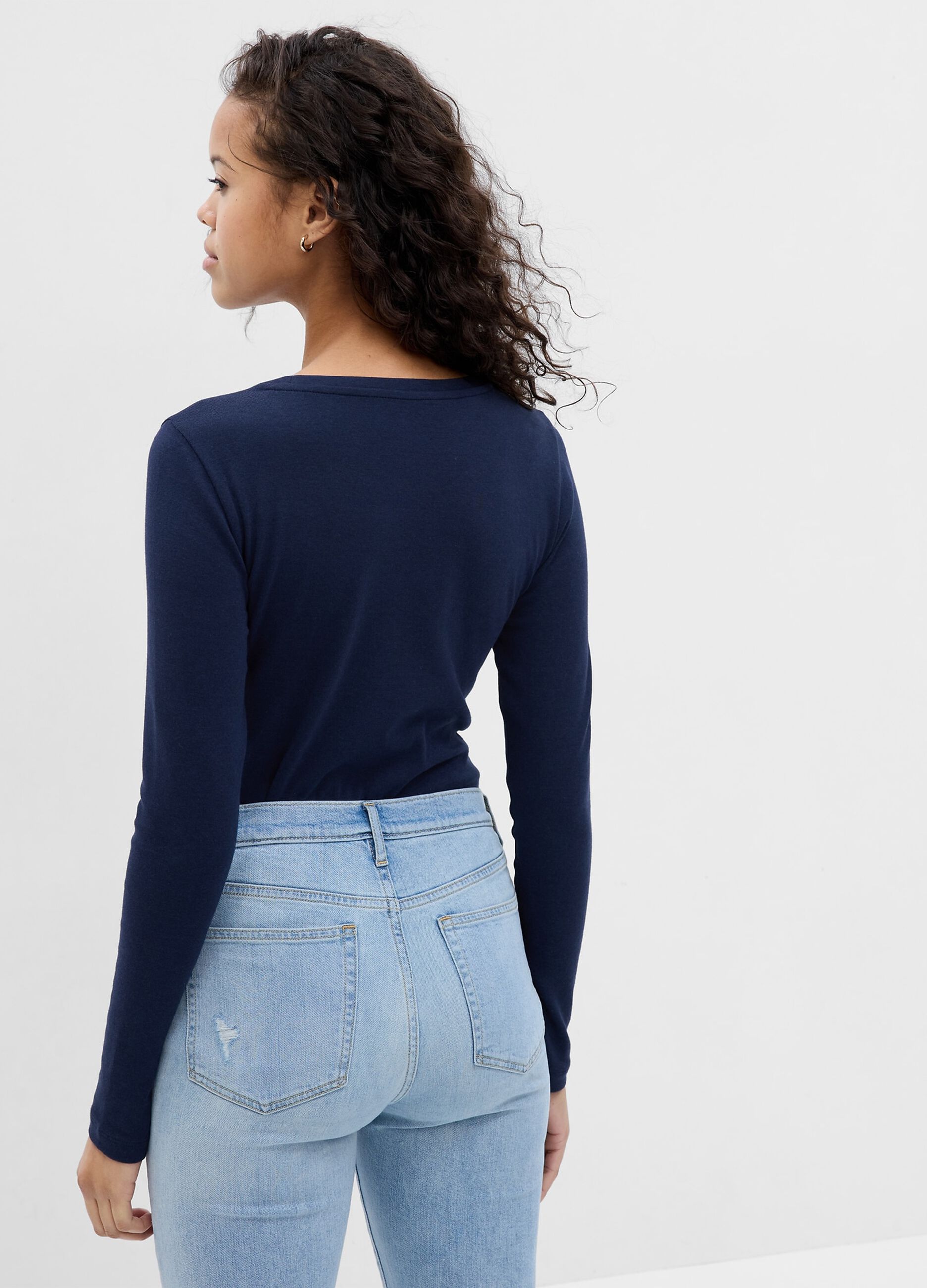 Long-sleeved T-shirt in cotton and modal