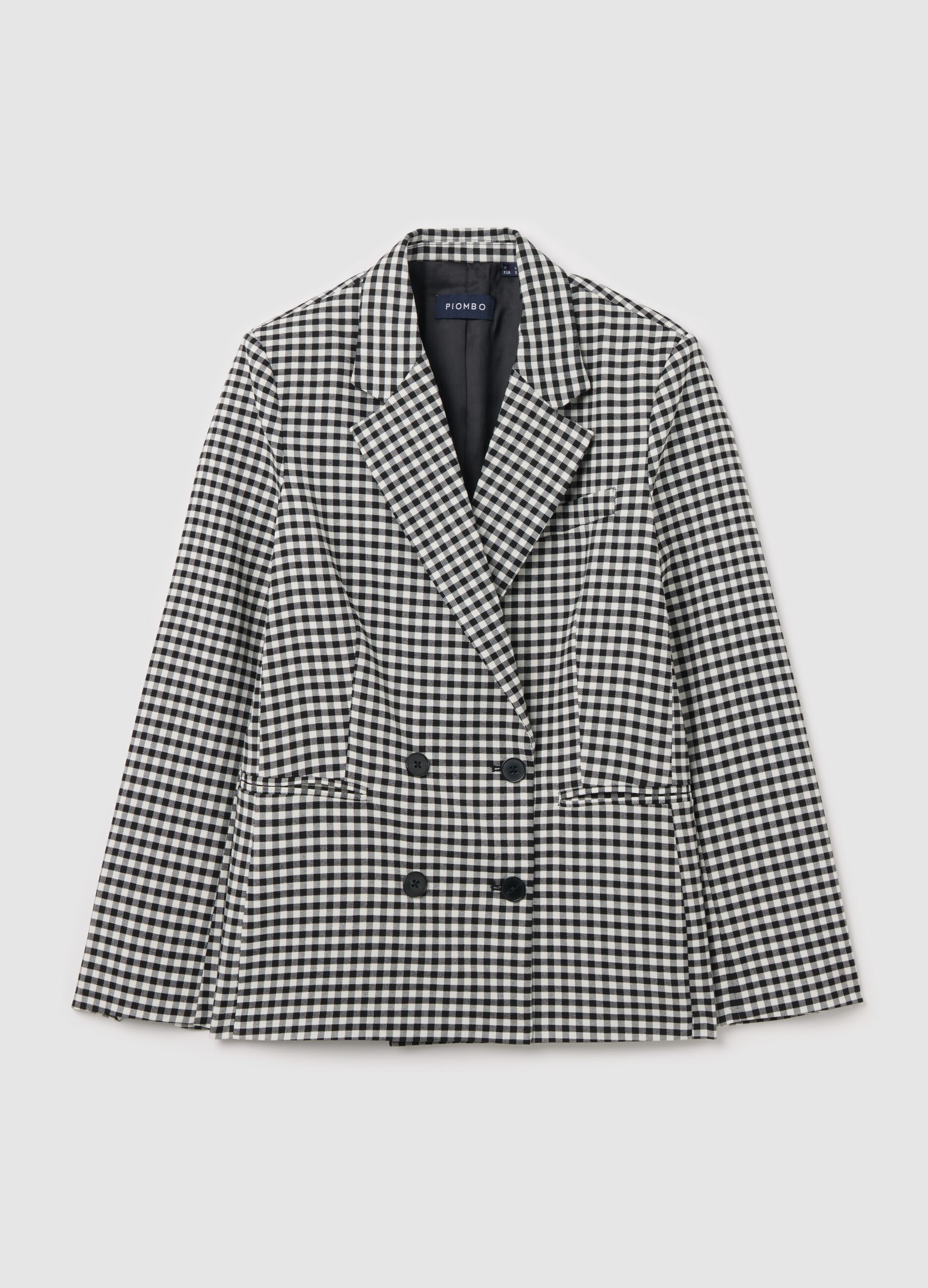 Gingham double-breasted blazer