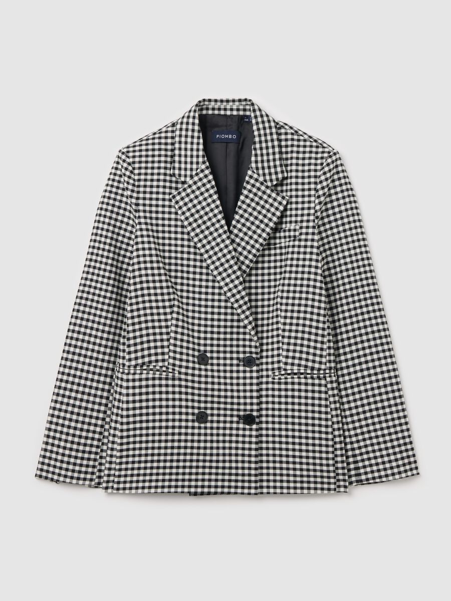 Gingham double-breasted blazer_4