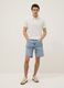 Light Blue Denim-Blend Slim Fit Shorts_0