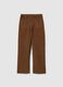 Brown Flare Stretch Corduroy Trousers_4