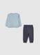 Blue cotton toddler set featuring a bear design_1