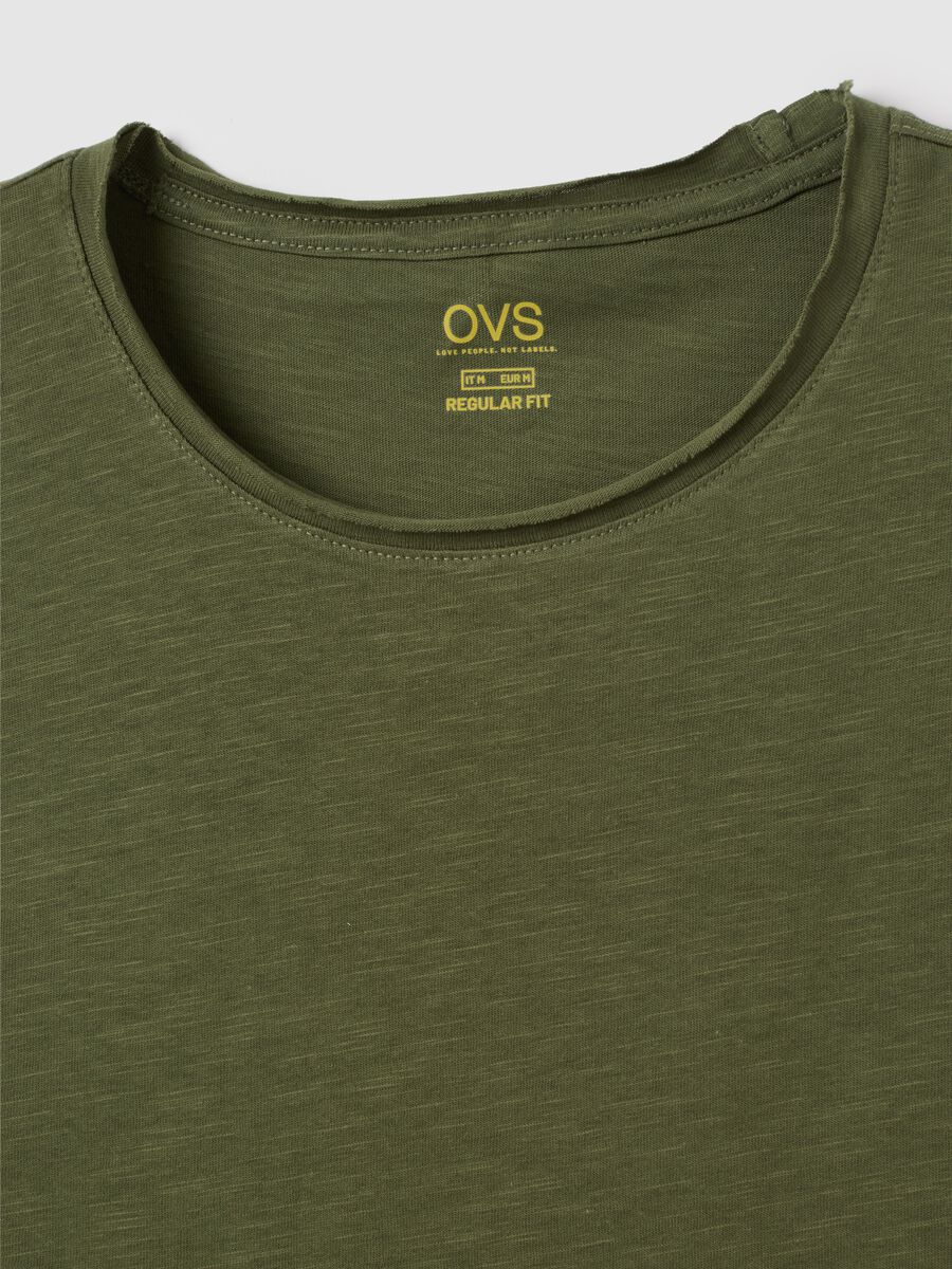 Men's green pure cotton regular fit T-shirt_1