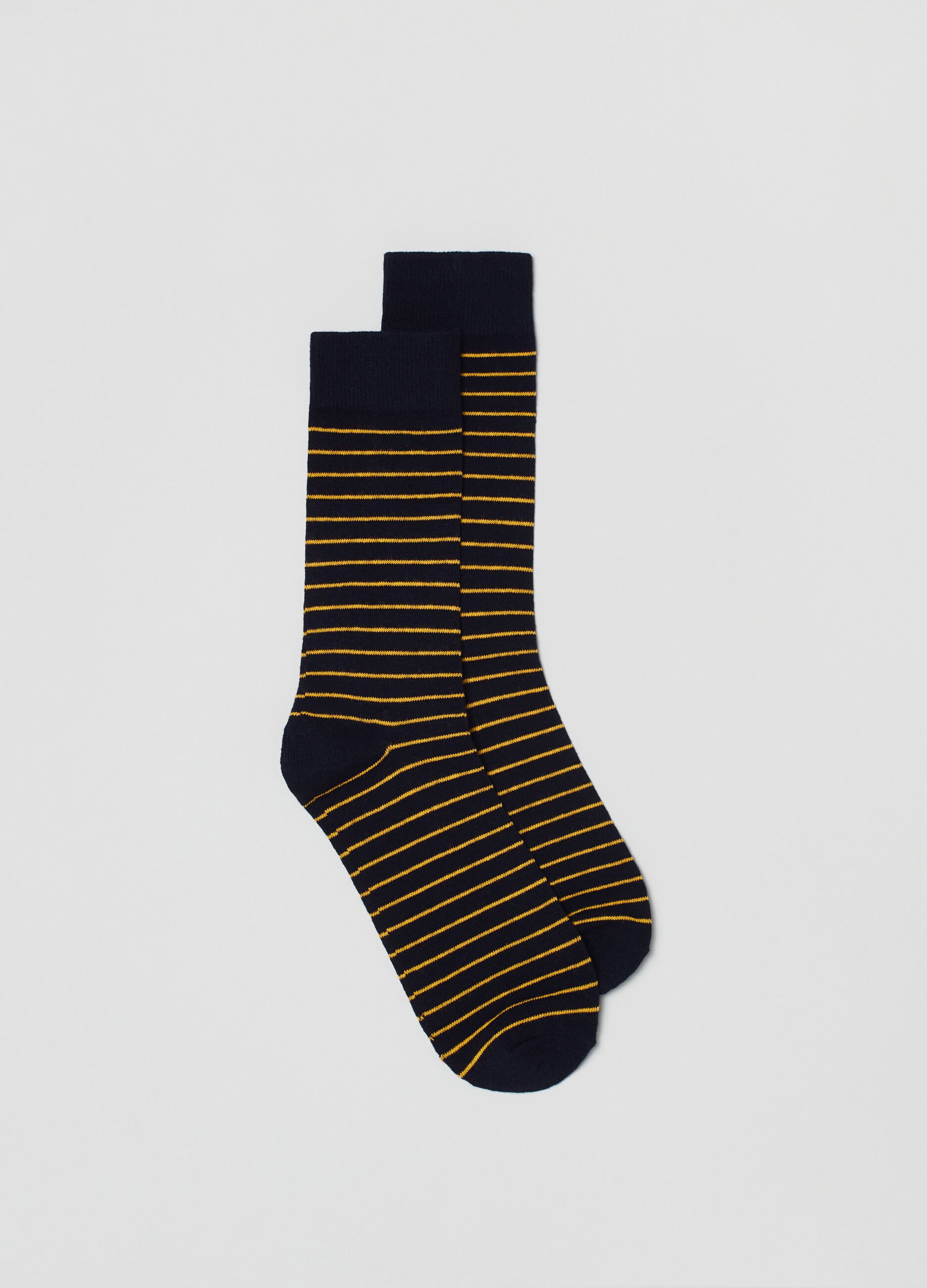 Five-pair pack mid-length striped socks