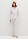 White cotton blend striped regular fit pyjamas_0
