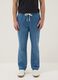 Jeans in cotone denim elasticizzato azzurro regular fit_1