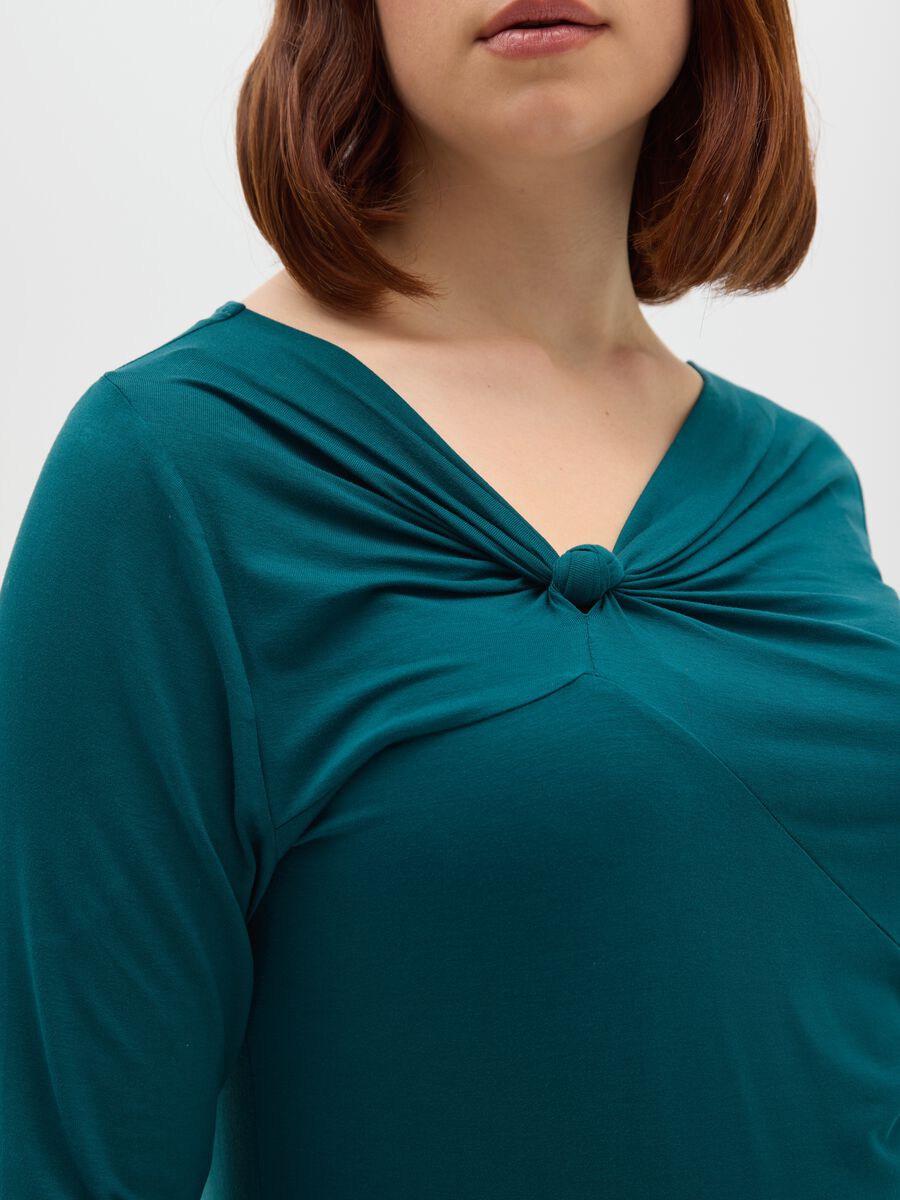 Maglia verde a maniche lunghe in viscosa elasticizzata_3