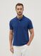 Regular fit short sleeve polo shirt in pure blue cotton_1
