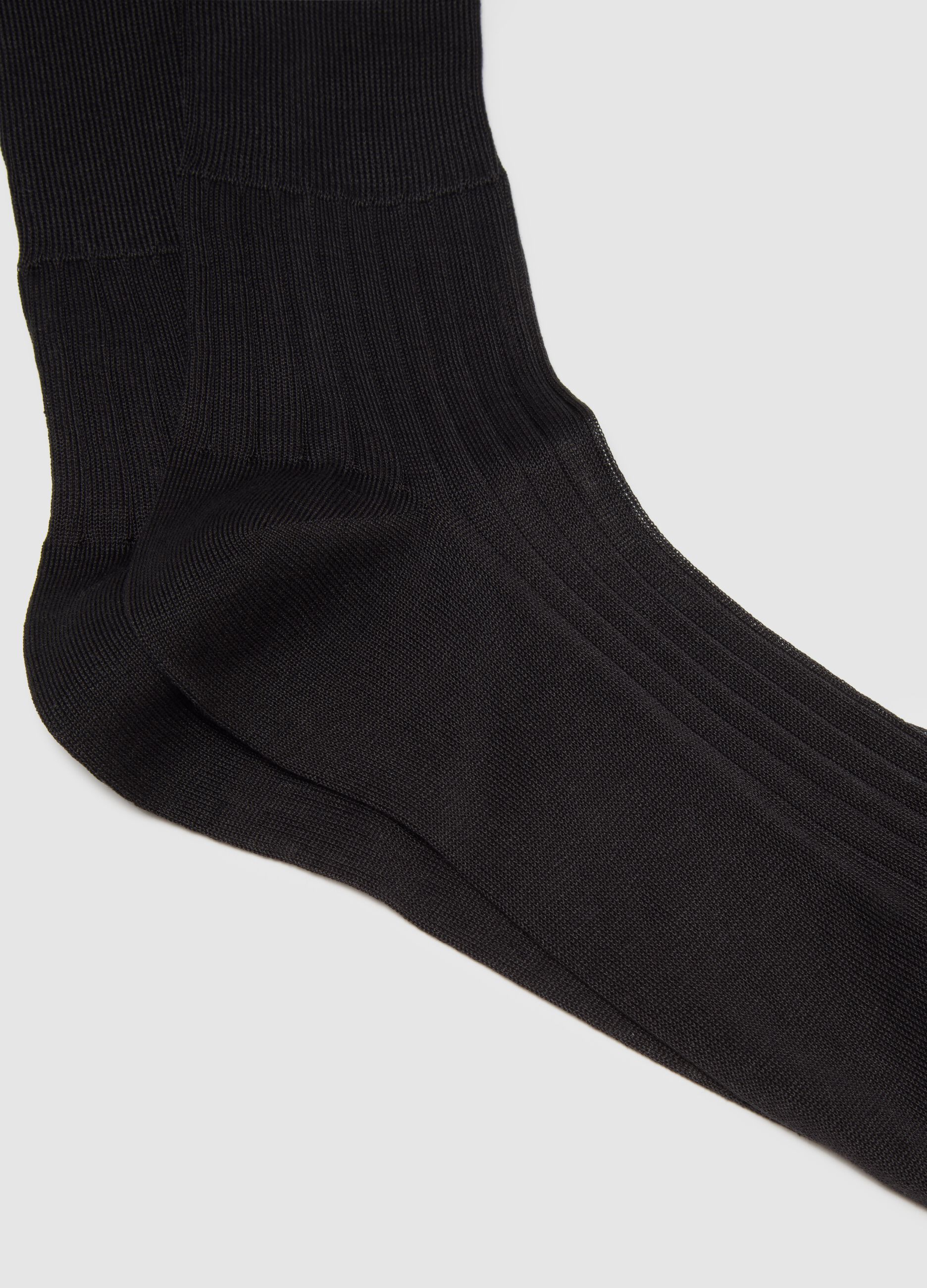 Black pure cotton socks bipack set