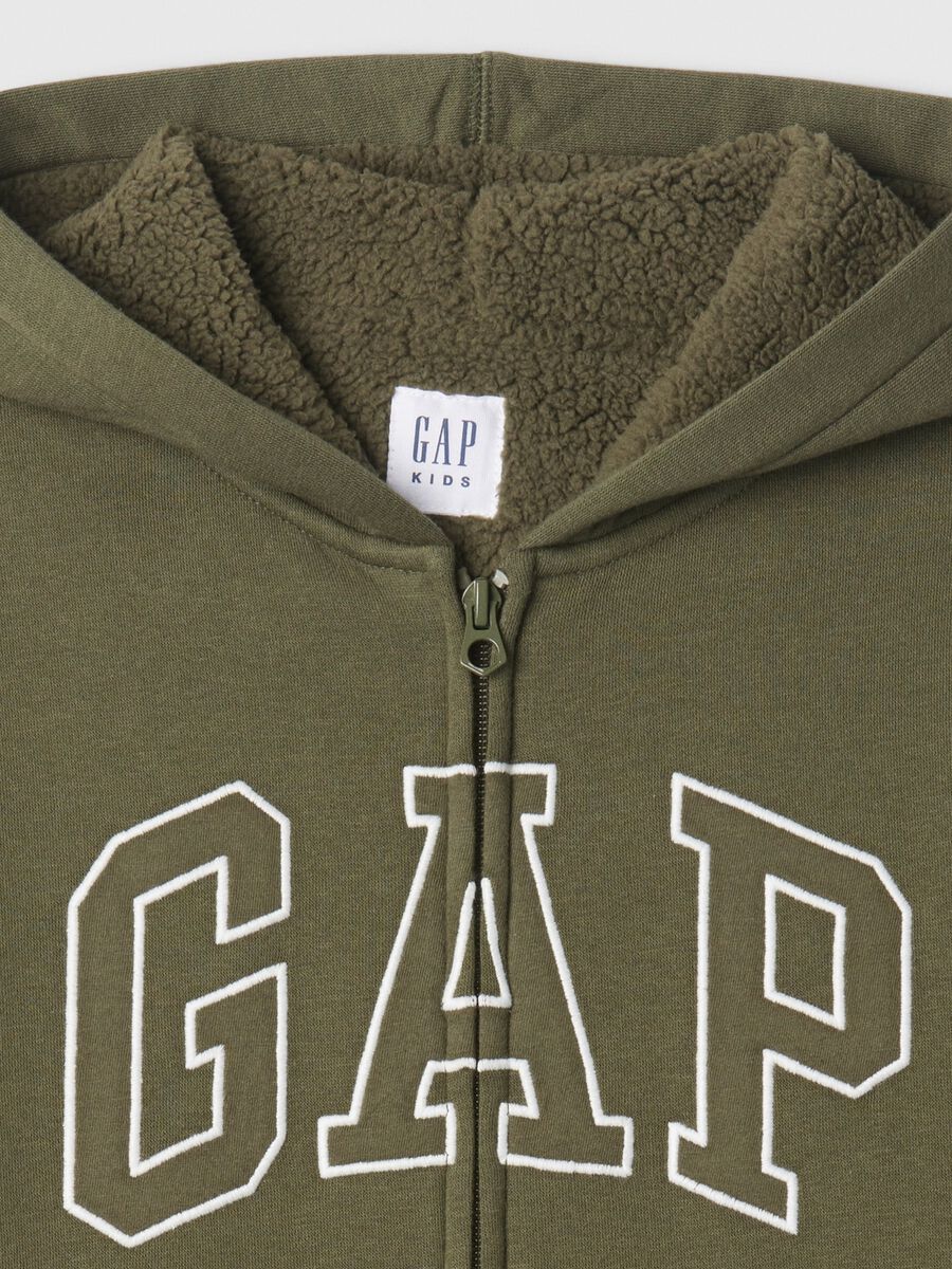 Full-zip sweatshirt and hood with sherpa lining_2