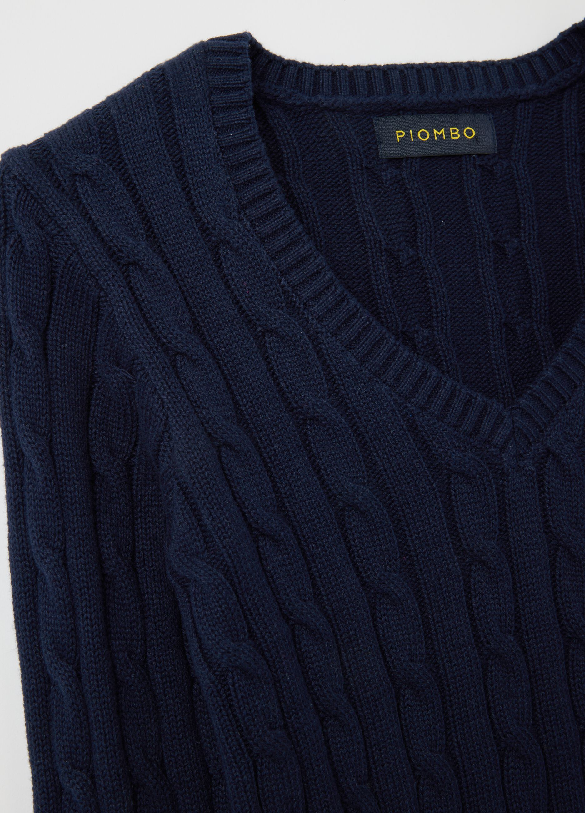 Regular fit blue pure cotton jumper