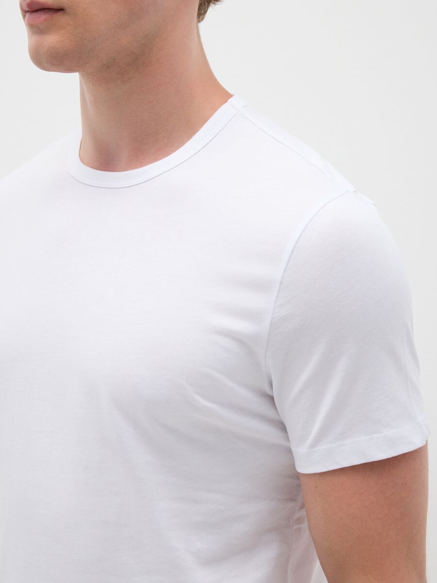 Bipack di t-shirt da uomo in puro cotone bianche regular fit_3