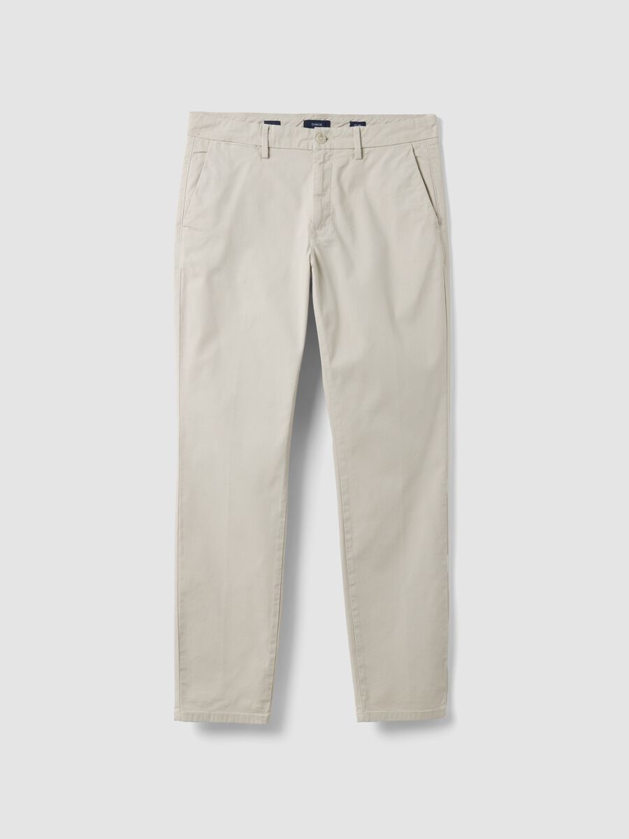 White slim-fit stretch cotton chino trousers_4