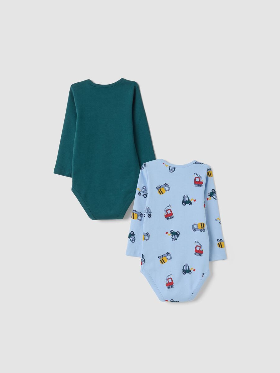 2-pack of multicolour organic cotton baby bodysuits with print_1