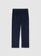Blue Stretch Cotton Trousers Regular Fit_4