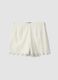 White pure cotton broderie anglaise shorts_0