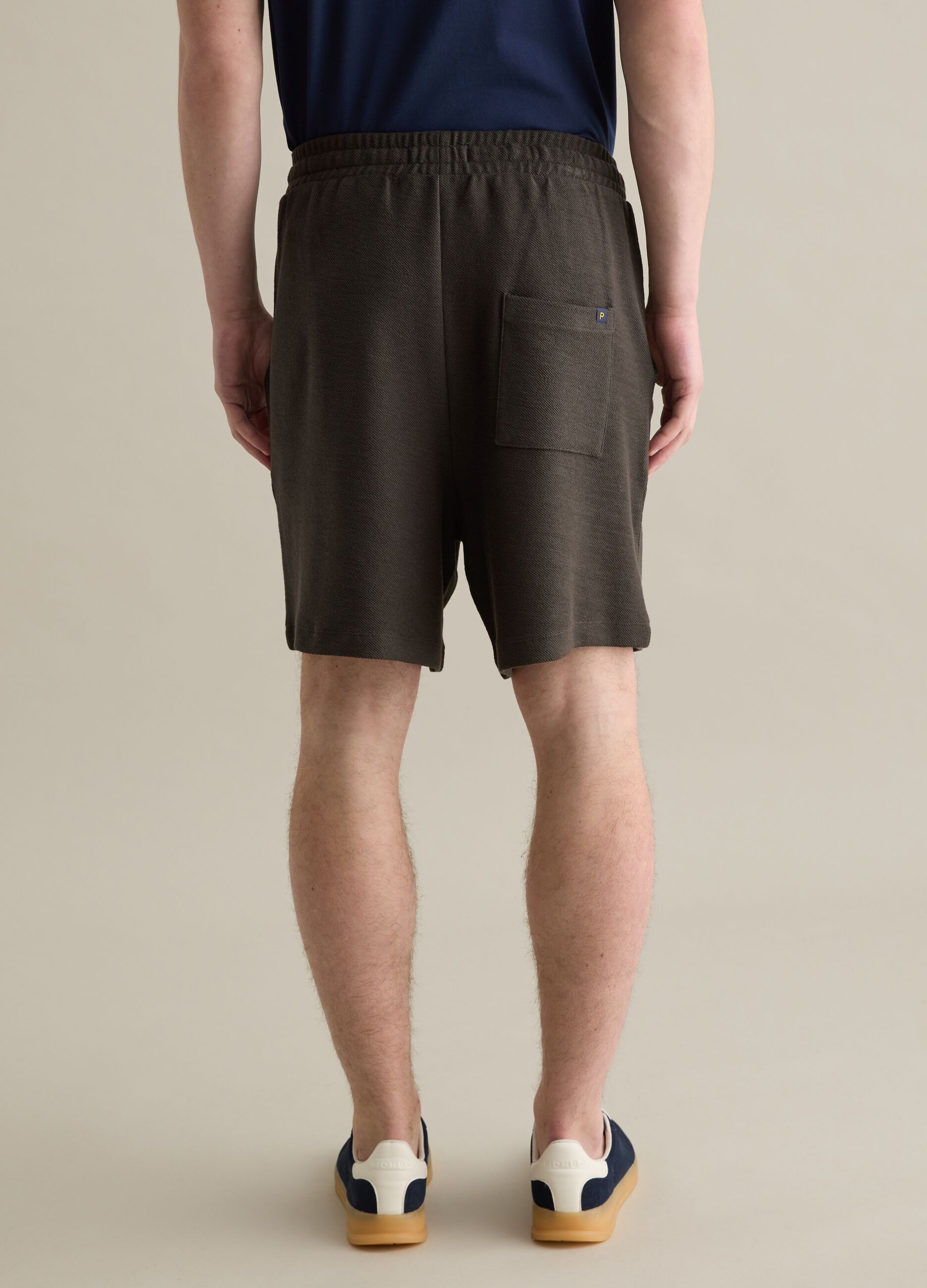 Brown Bermuda shorts in pure Piombo cotton
