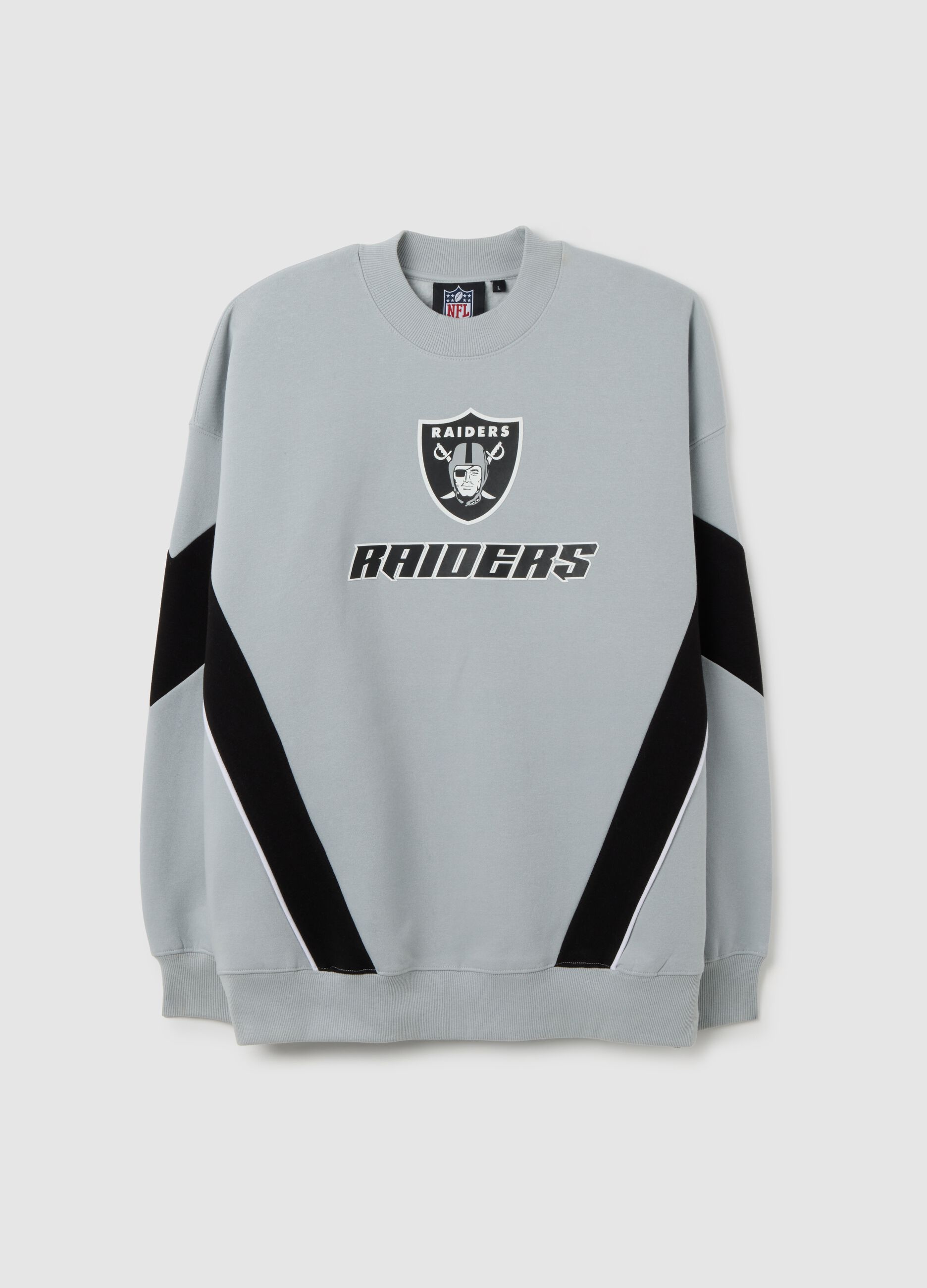 Felpa in misto cotone grigia con stampa Raiders