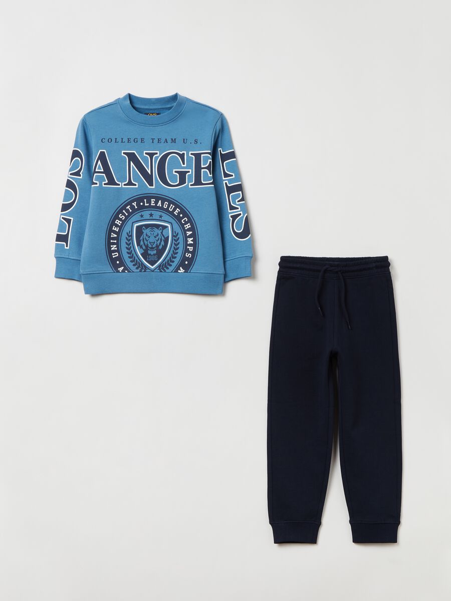 Jogging set in felpa con stampa_0