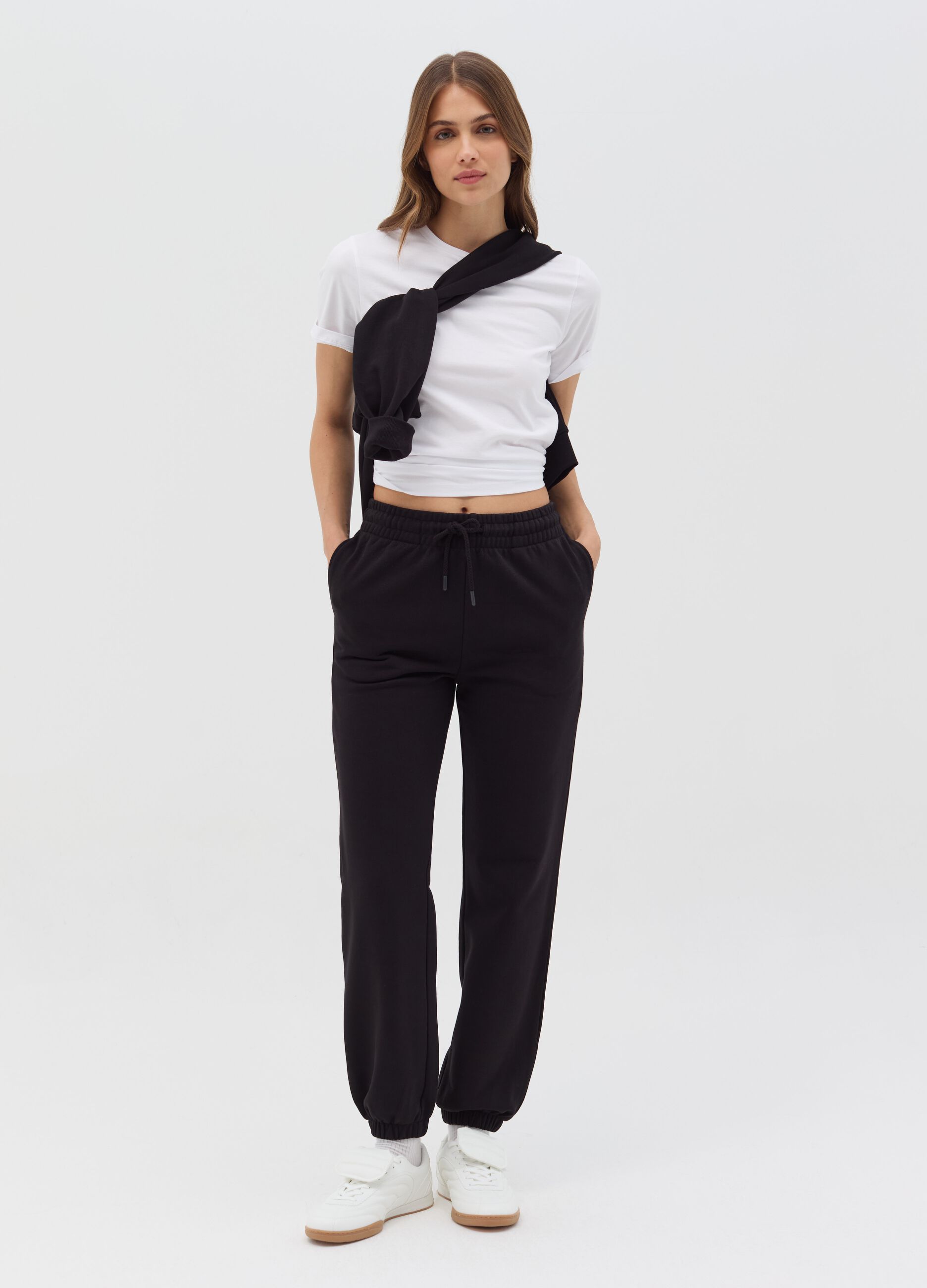 Essential joggers in fleece with drawstring