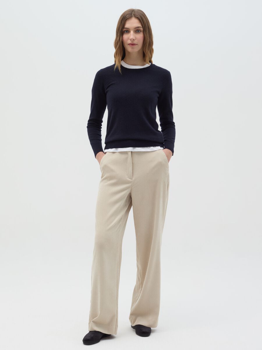 Pullover with round neck in cashmere_1