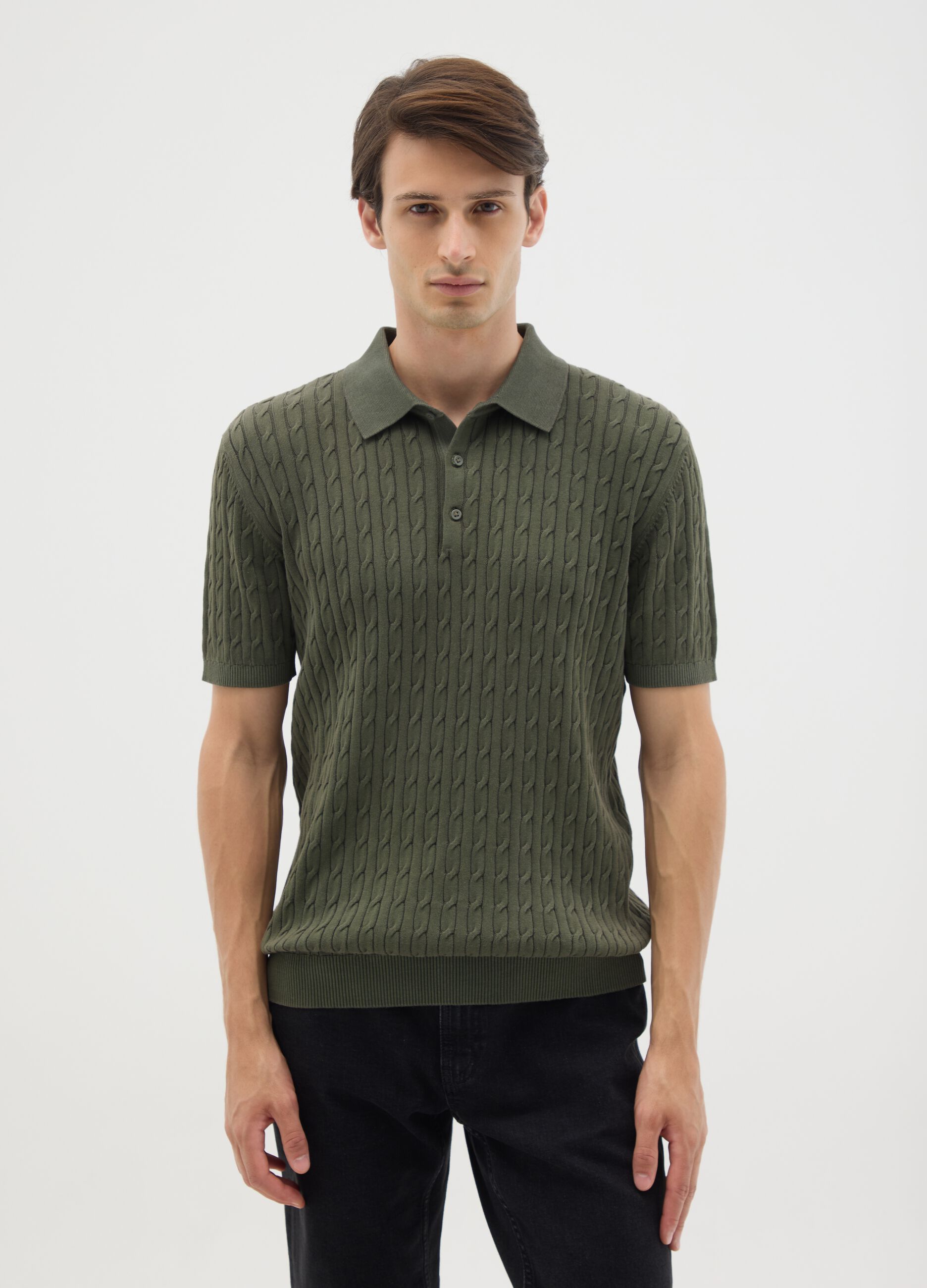 Pure Cotton Green Regular Fit Polo