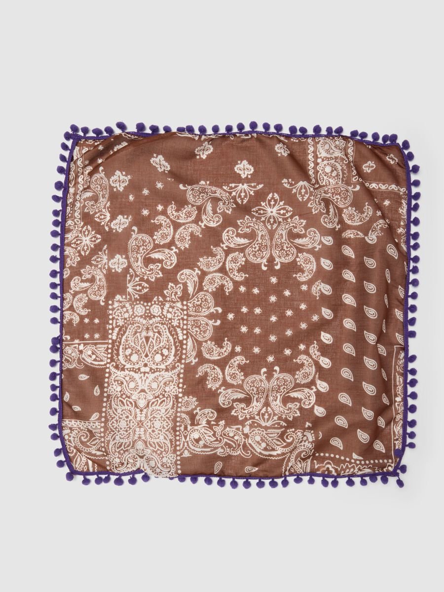 Bandana in puro cotone multicolor regular fit con pompon_1