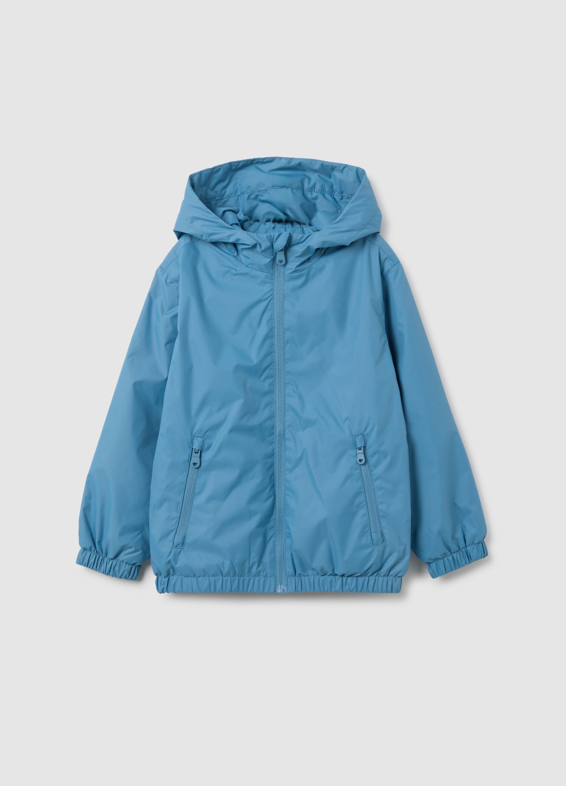 Regular Fit Kid's Jacket in Blue Fabric