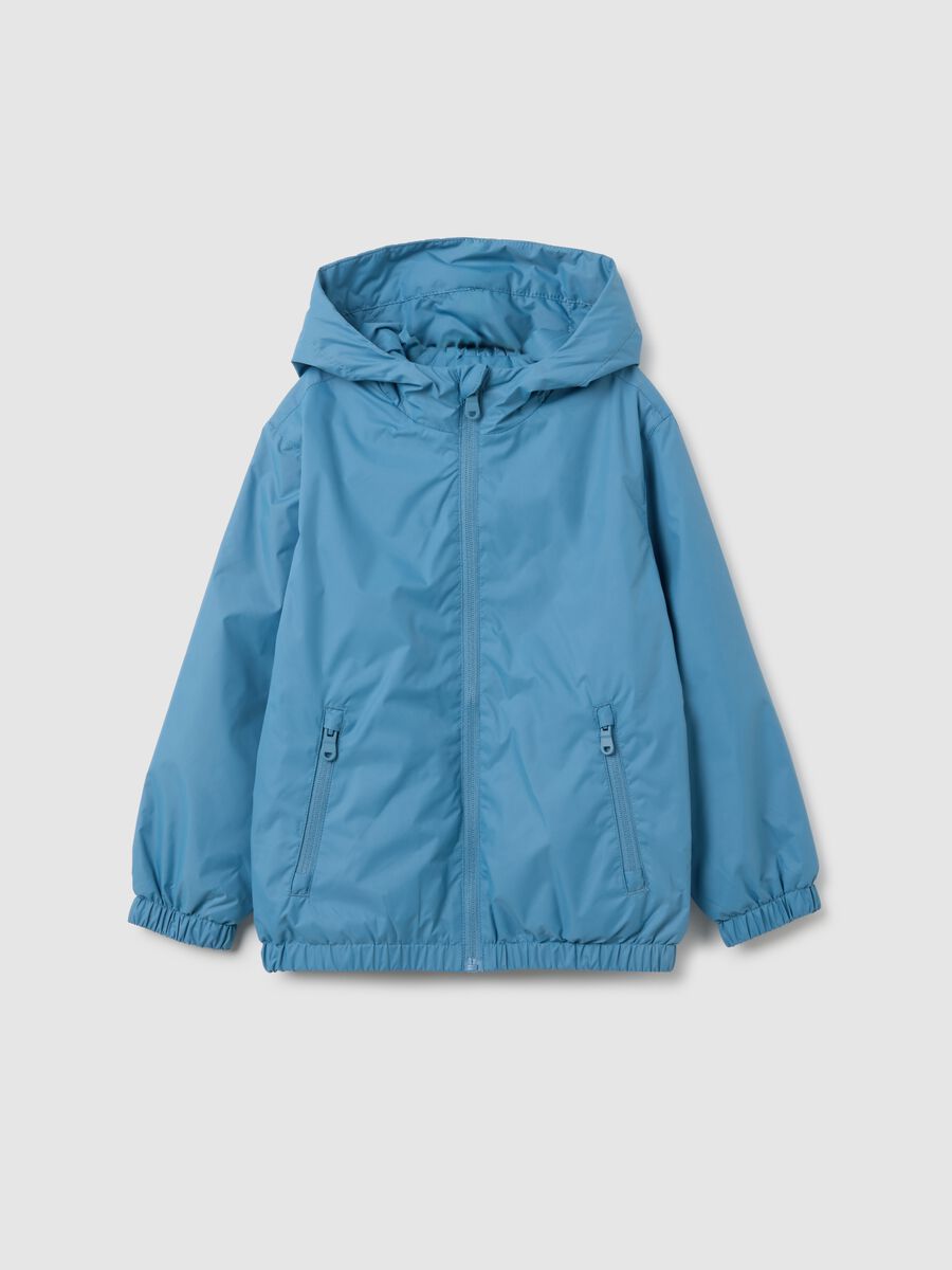 Regular Fit Kid's Jacket in Blue Fabric_0