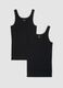 2-pack of black crew-neck vests in pure organic cotton_0