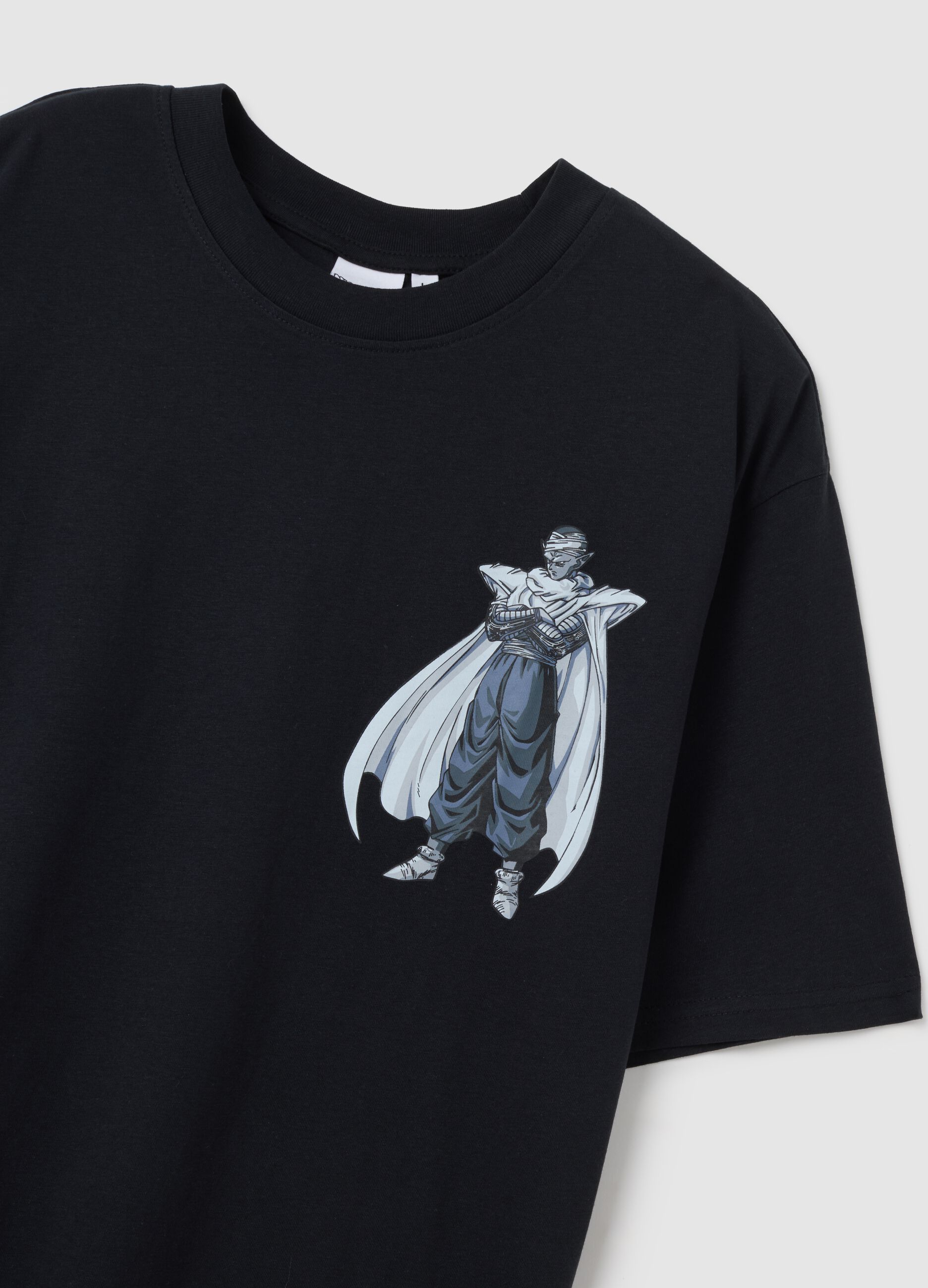 Black pure cotton regular fit t-shirt with print