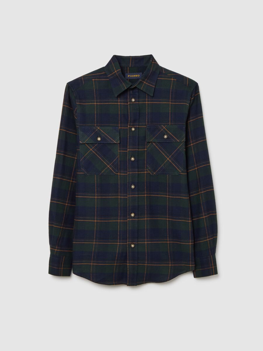 Multicolour long sleeve pure cotton regular fit check shirt_0