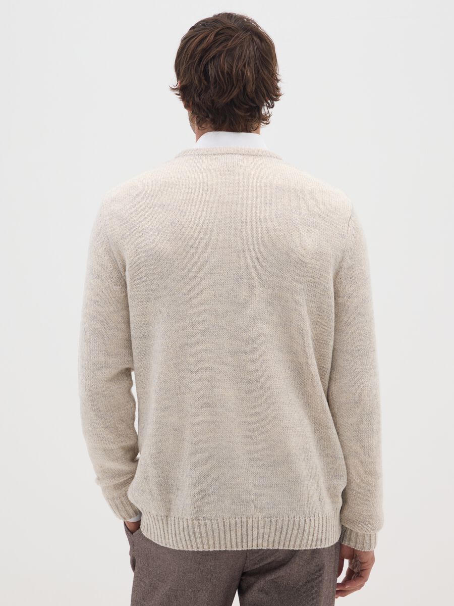 Beige Sweater in Acrylic and Wool Blend_2