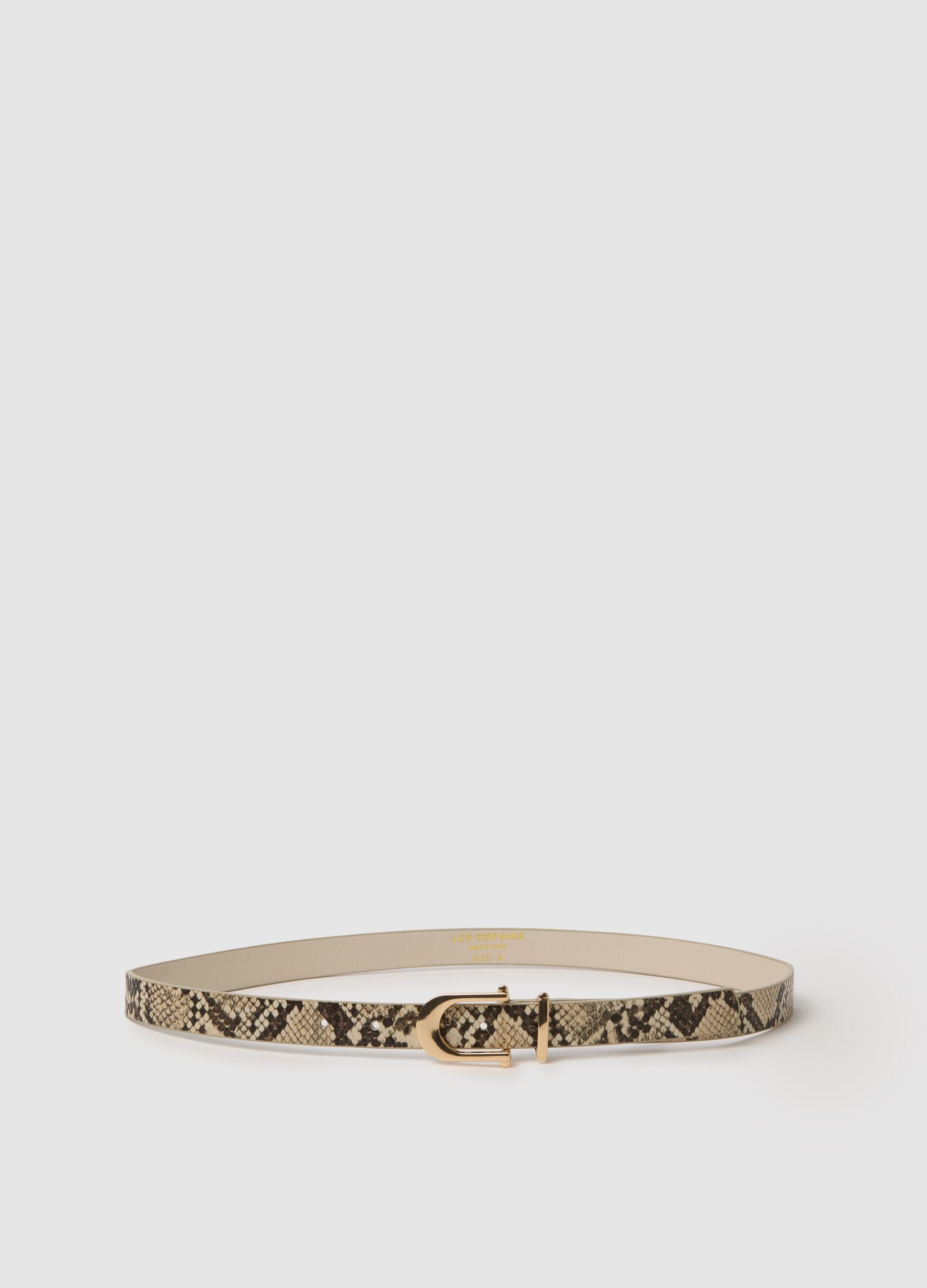 Cintura beige con stampa animalier