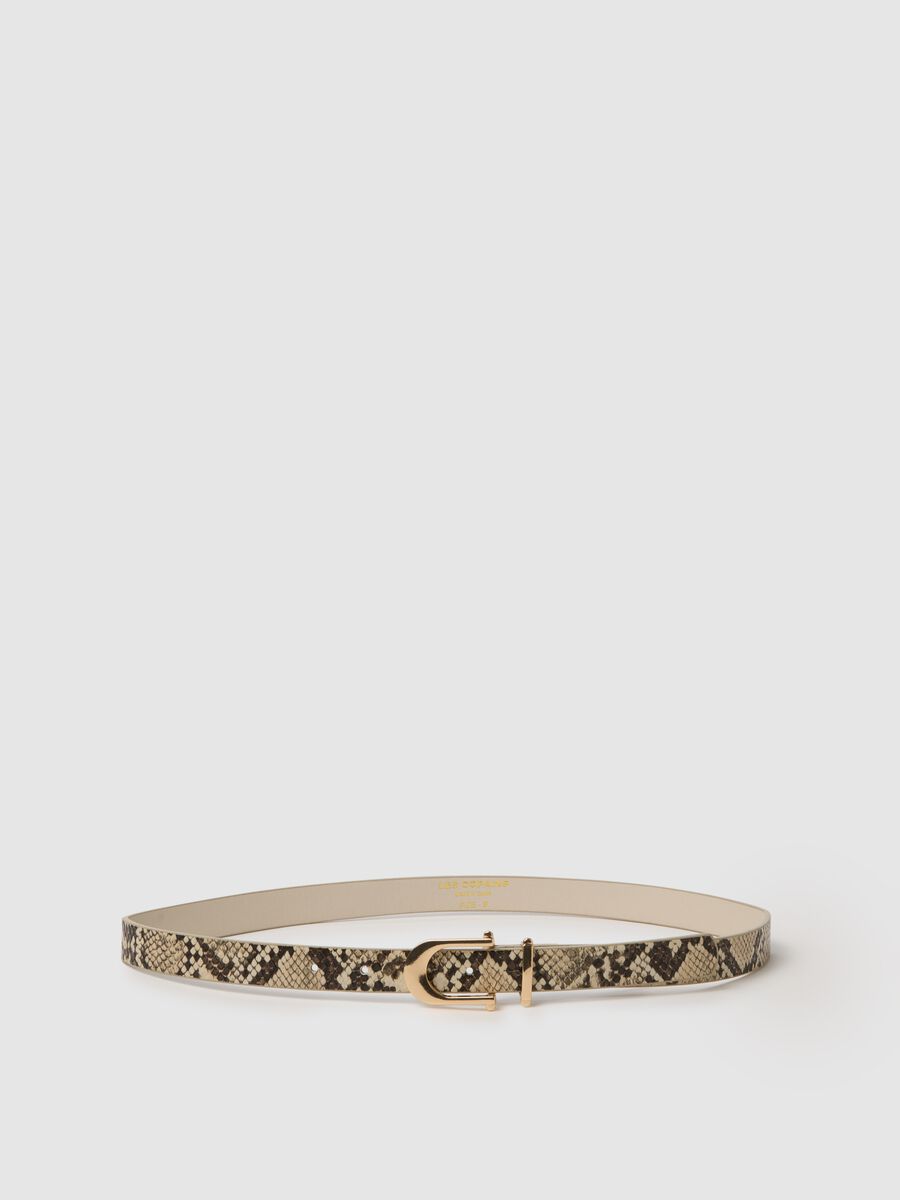 Beige belt with animal print_0