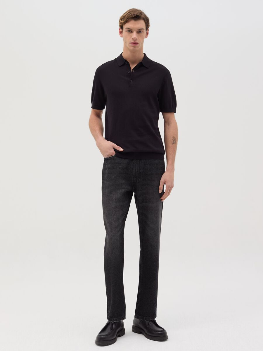 Carrot-fit jeans with fading_0