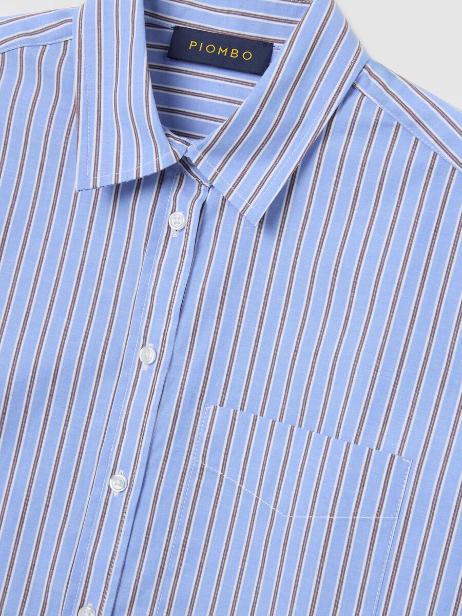 Camicia a righe multicolor in puro cotone regular fit_5