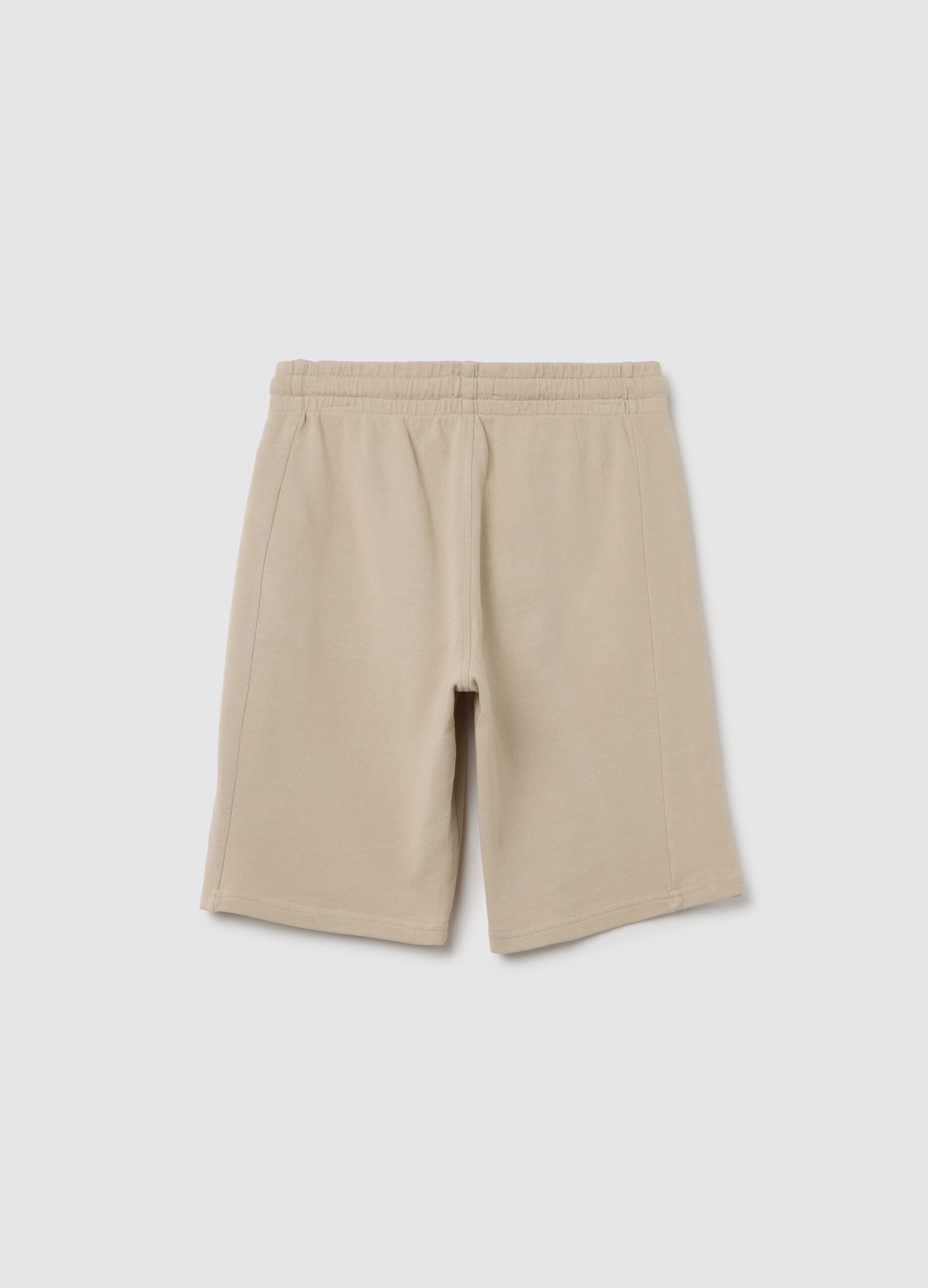 Beige Cotton Shorts